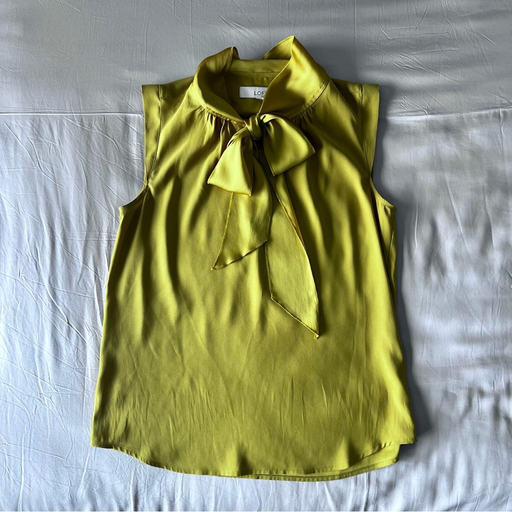 Loft Mustard Sleeveless Blouse